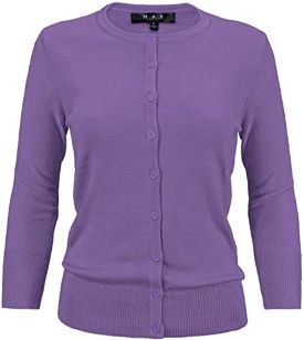 purple women's cardigan