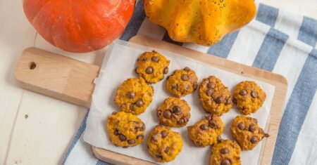 Pumpkin Chocolate Chip Cookies (with skin-healthy ingredients!)